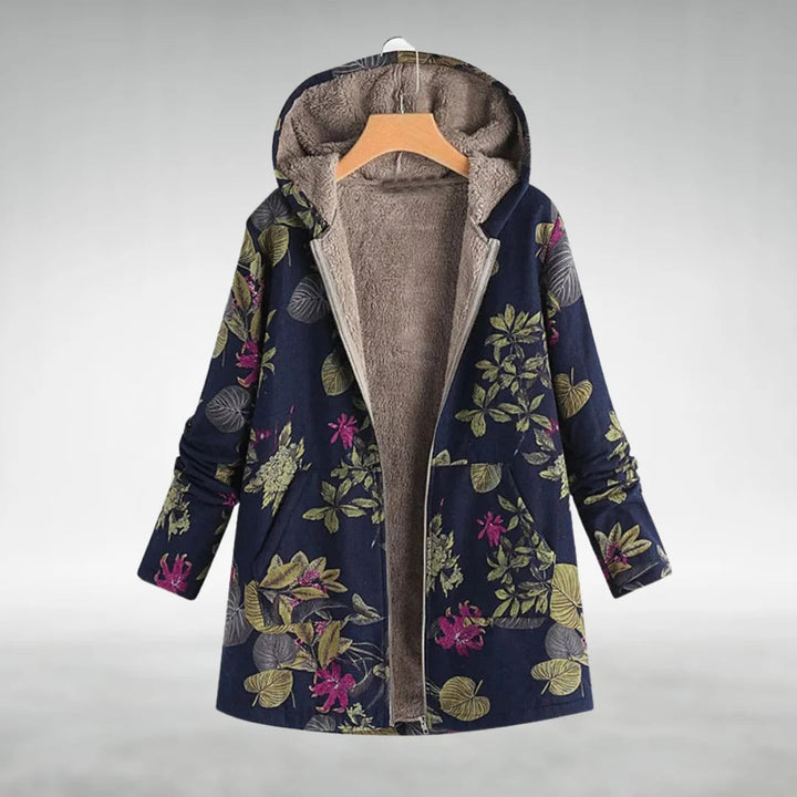 Rose Elegant Fit Margery Floral Fleece Jacket | Soft Warmth with Timeless Grace