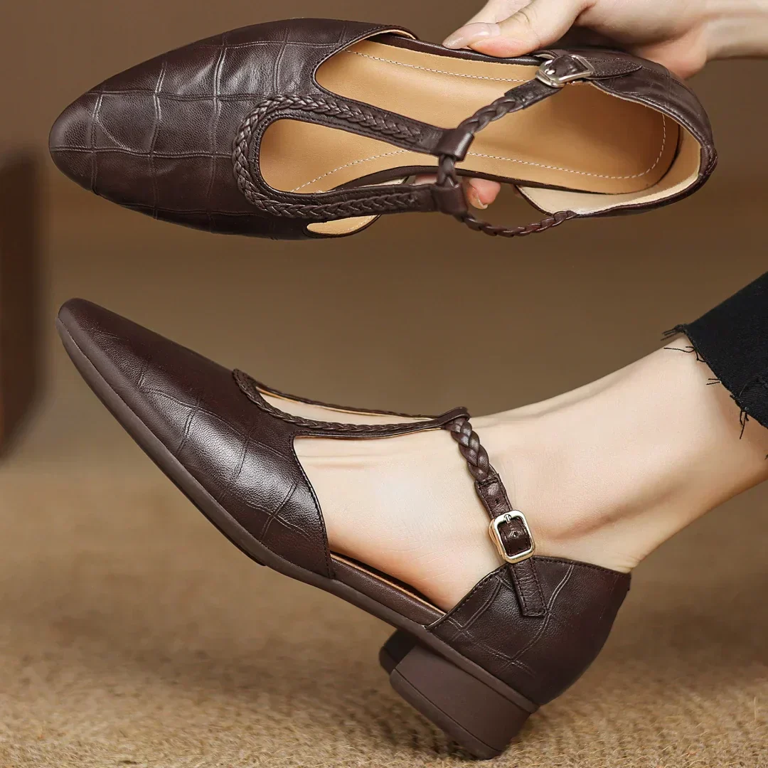 Elena™ Orthopaedic Leather Mary Janes | Effortless Comfort, Timeless Style
