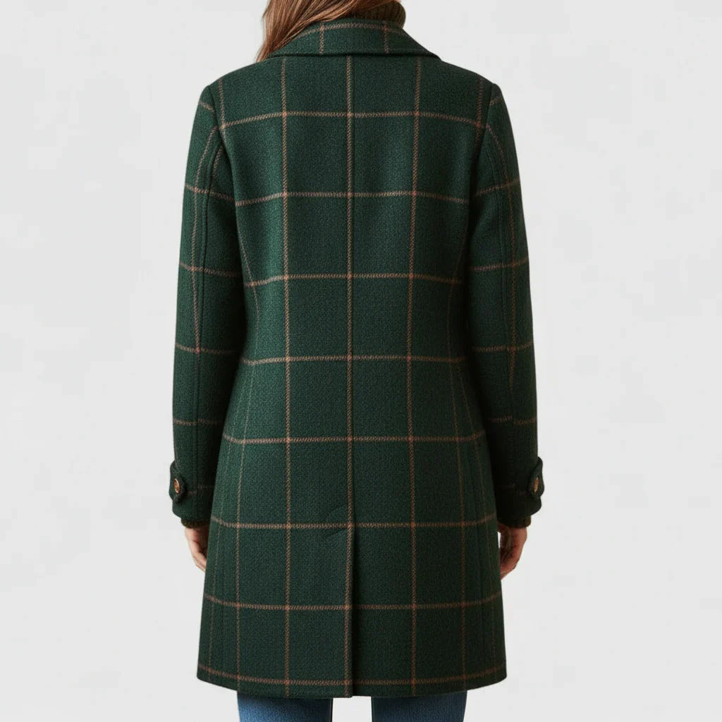 Rose Retro Lapel Plaid Tweed Coat | Vintage Charm Meets Modern Power